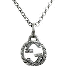 Gucci Interlocking Arabesque Chain Necklace Silver