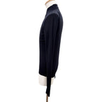 Dior Homme Wool Bee Embroidery Long Sleeve Knit Polo Shirt Dark Navy XS — view 3