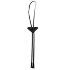 Prada Saffiano Leather Triangle Logo Plate Bolo Tie Loop Tie Black — view 3