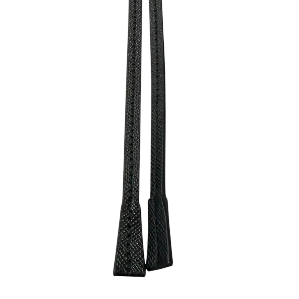 Prada Saffiano Leather Triangle Logo Plate Bolo Tie Loop Tie Black — view 5