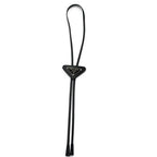 Prada Saffiano Leather Triangle Logo Plate Bolo Tie Loop Tie Black