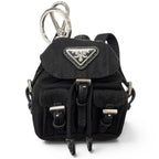 Prada Triangle Logo Backpack Motif Charm Strap Black Box Included