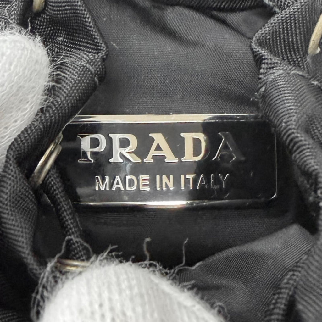Prada Triangle Logo Backpack Motif Charm Strap Black Box Included — view 9