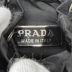 Prada Triangle Logo Backpack Motif Charm Strap Black Box Included — view 9
