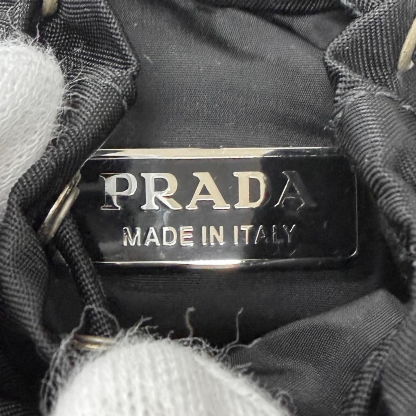 Prada Triangle Logo Backpack Motif Charm Strap Black Box Included — view 9