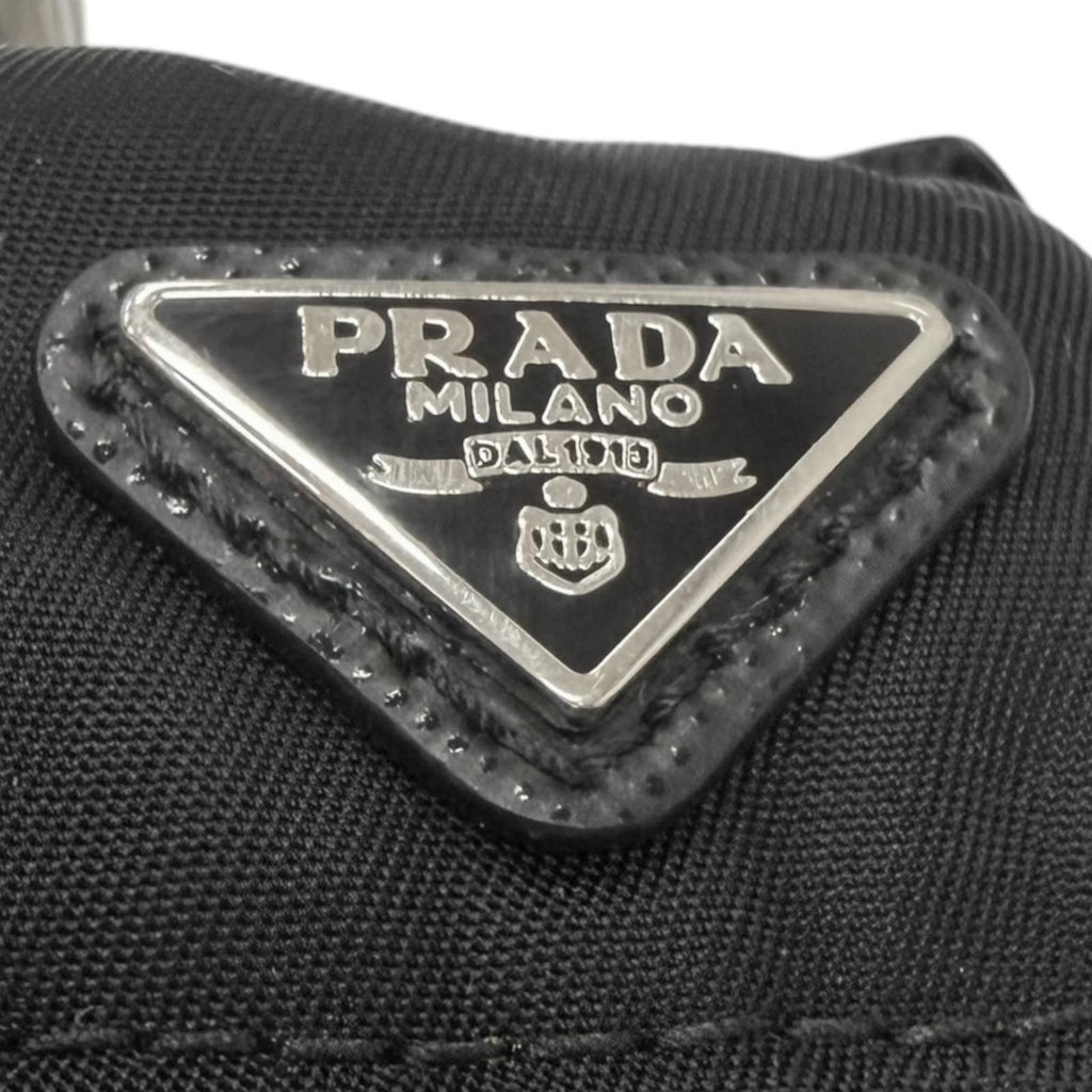 Prada Triangle Logo Backpack Motif Charm Strap Black Box Included — view 8