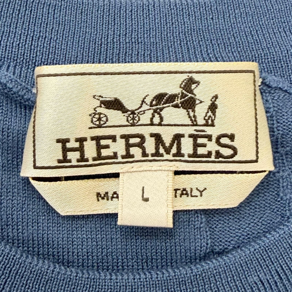 Hermes Fragmon Equestre Integral Wool Sweater Light Blue — view 5