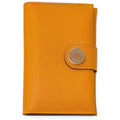 Hermes Ever Color Clou de Selle Leather Card Case Apricot Gold
