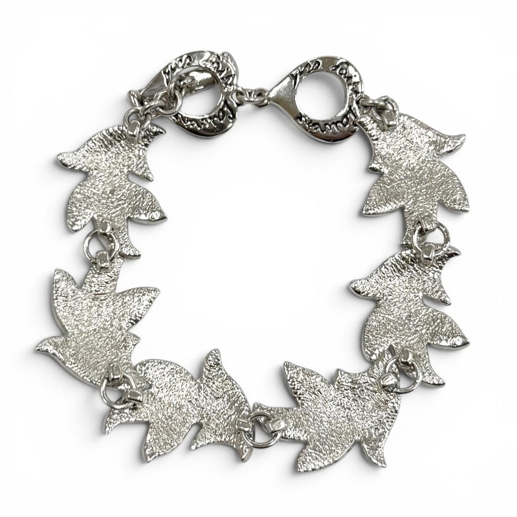 Saint Laurent Rhodium Polished Heart Toggle Bracelet Silver — view 2