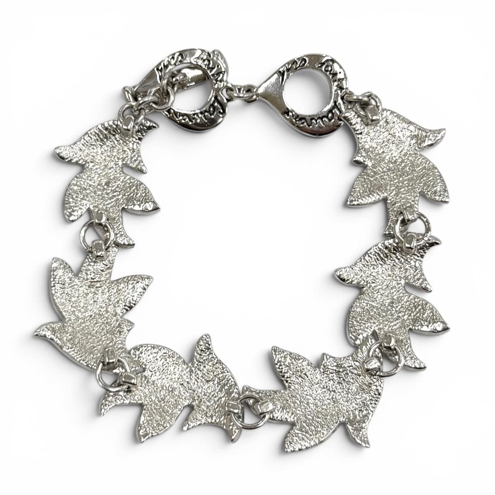 Saint Laurent Rhodium Polished Heart Toggle Bracelet Silver — view 2