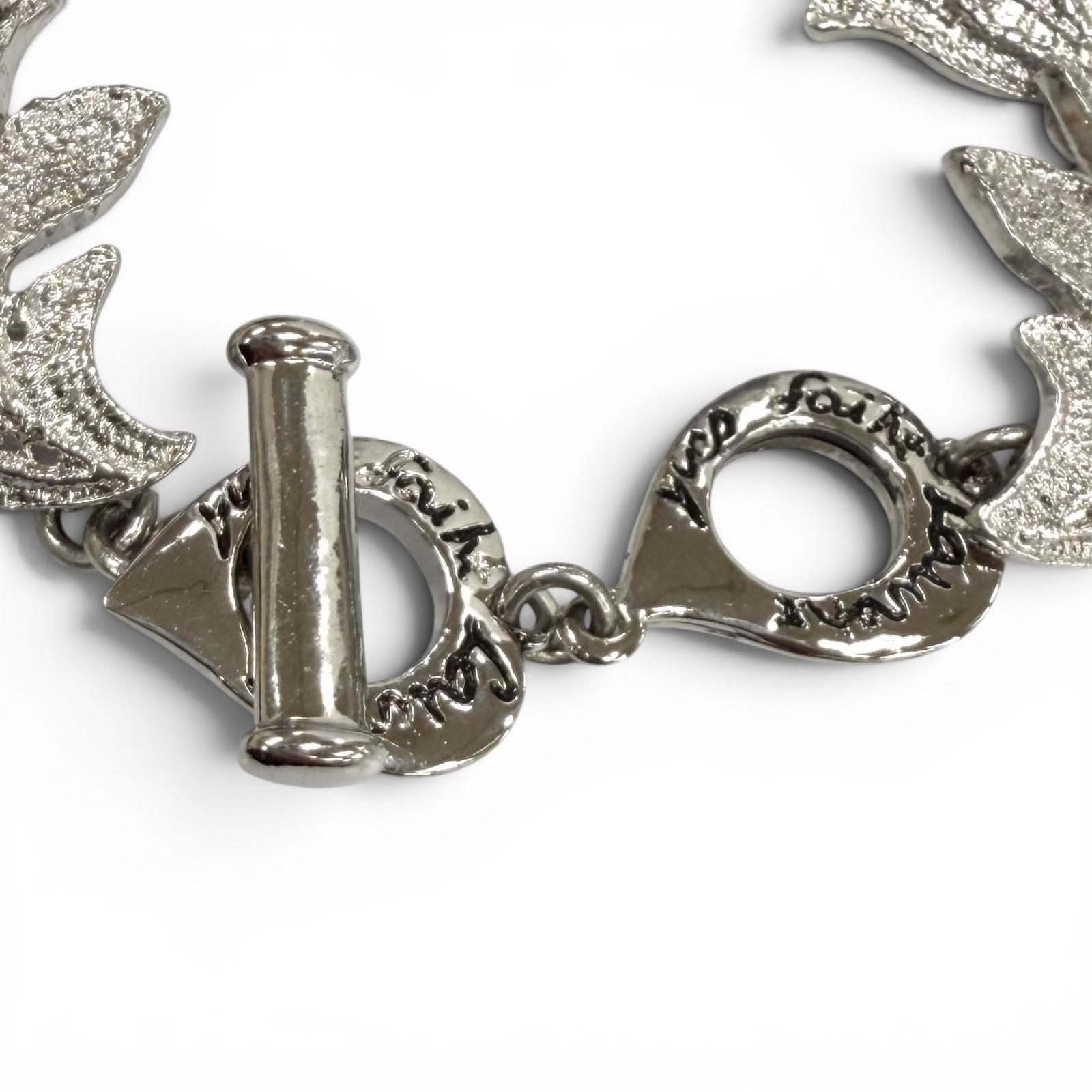 Saint Laurent Rhodium Polished Heart Toggle Bracelet Silver — view 5