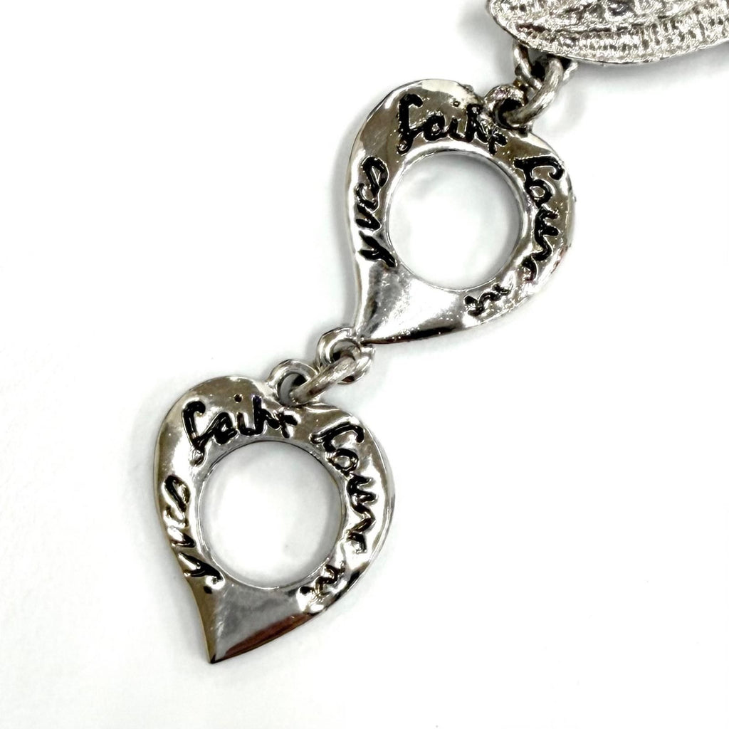 Saint Laurent Rhodium Polished Heart Toggle Bracelet Silver — view 6