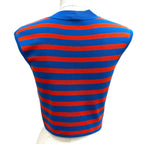 Hermes Silk Blend Border Sleeveless Mock Neck Knit Blue Orange 38 — view 4