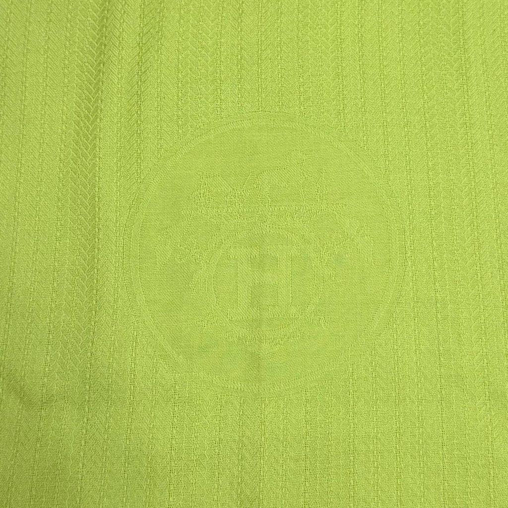 Hermes Exlibris Cashmere Silk Large Shawl Light Green Scarf — view 6