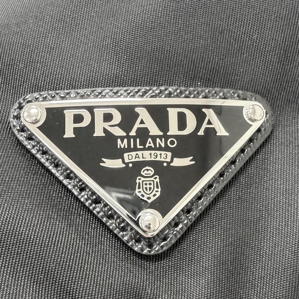 Prada Re-Nylon Triangle Logo Bucket Hat Black — view 6