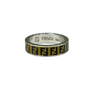 Fendi Ring M Silver Black Beige FF