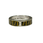 Fendi Ring M Silver Black Beige FF — view 2