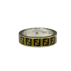 Fendi Ring M Silver Black Beige FF — view 3