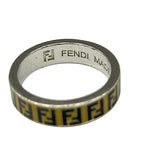 Fendi Ring M Silver Black Beige FF — view 4