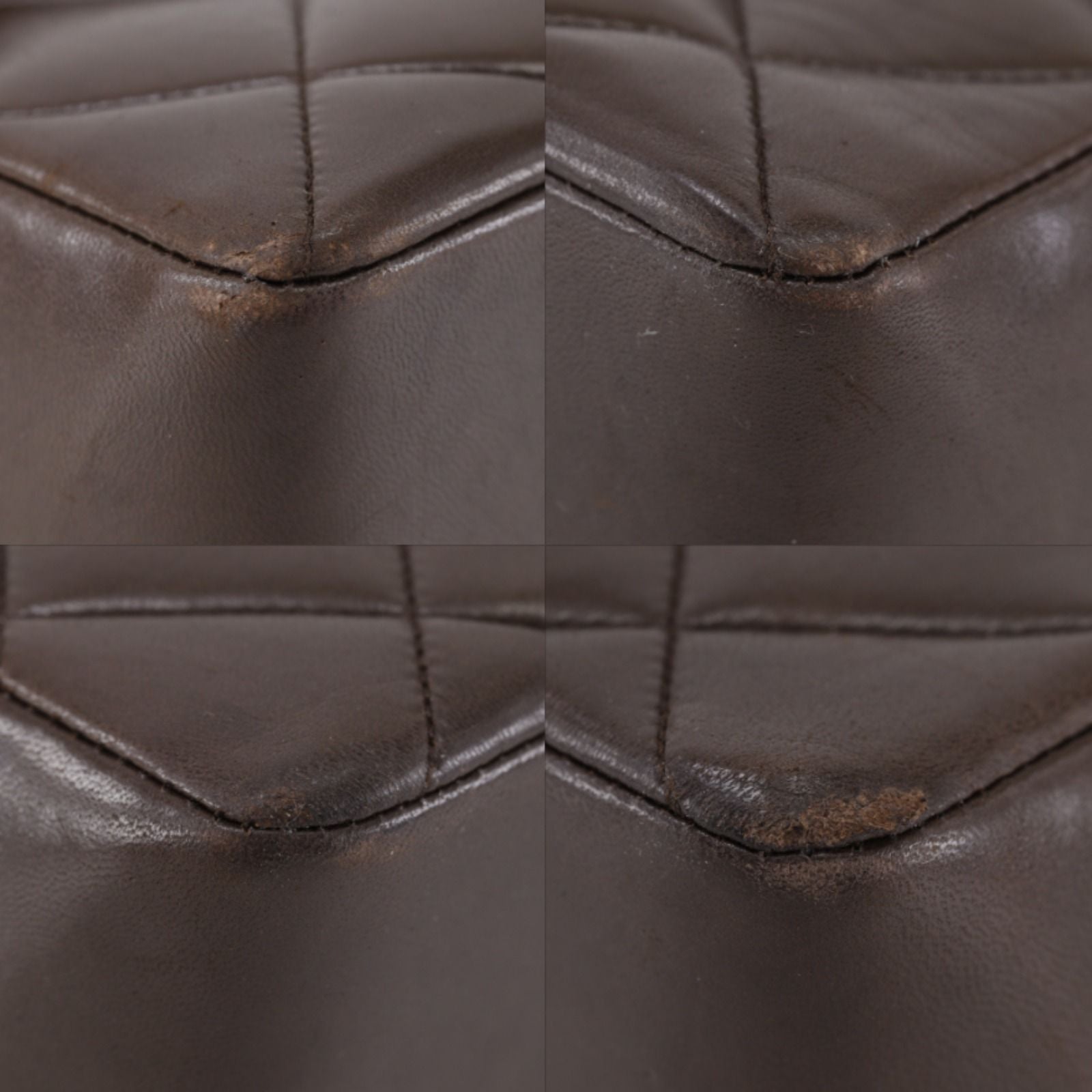 Chanel Maxi Quilted 34 Chain Shoulder CC Logo Lambskin Brown — view 4