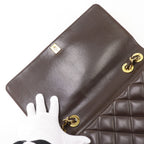 Chanel Maxi Quilted 34 Chain Shoulder CC Logo Lambskin Brown — view 5
