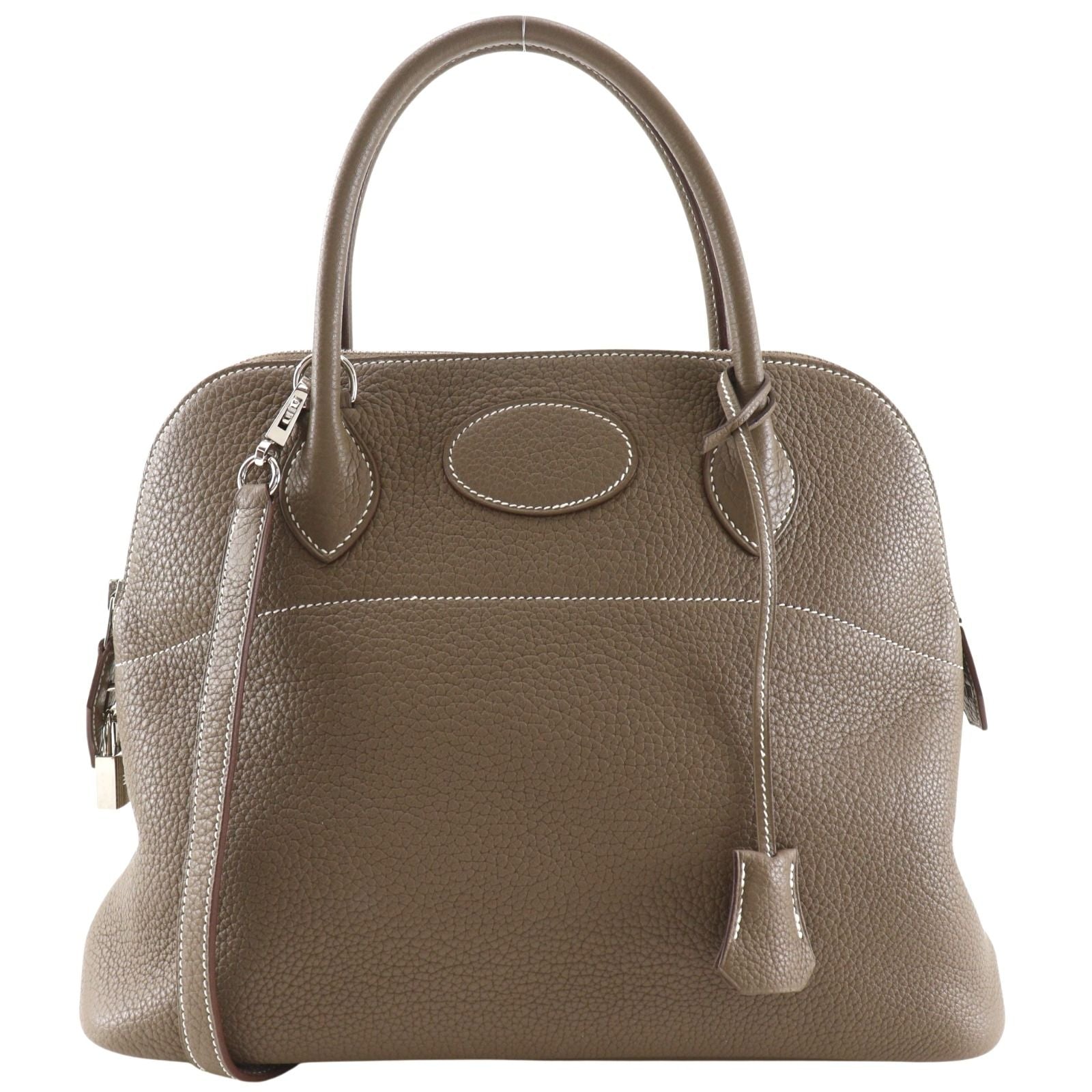 Hermes Bolide 31 2-Way Shoulder Taurillon Clemence Etoupe M Handbag
