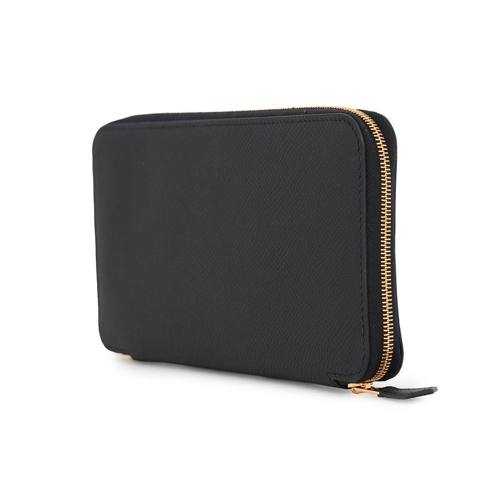 Hermes Wallet Macaron Long to Go Black Gold Epsom — view 2