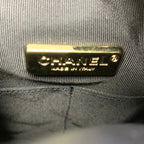 Chanel Backpack Navy Gold Quilted CC Logo Turnlock Chain — view 8