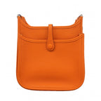 Hermes Shoulder Bag Evelyne 23 Taurillon Clemence Orange Silver — view 8