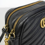 Gucci Shoulder Bag GG Marmont Leather Black Gold — view 6