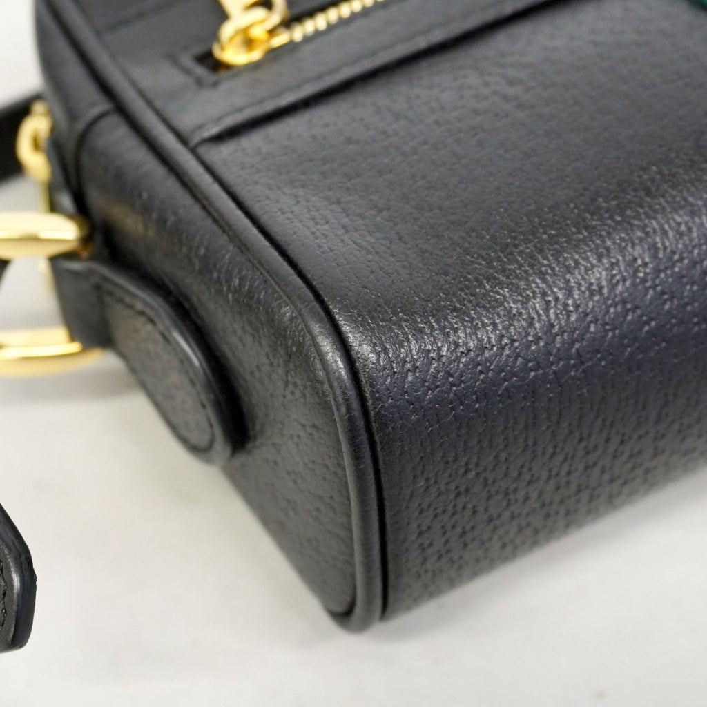 Gucci Shoulder Bag Sherry Line Leather Black Gold — view 6