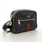 Gucci Shoulder Bag Sherry Line Leather Black Gold — view 2