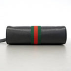 Gucci Shoulder Bag Sherry Line Leather Black Gold — view 3