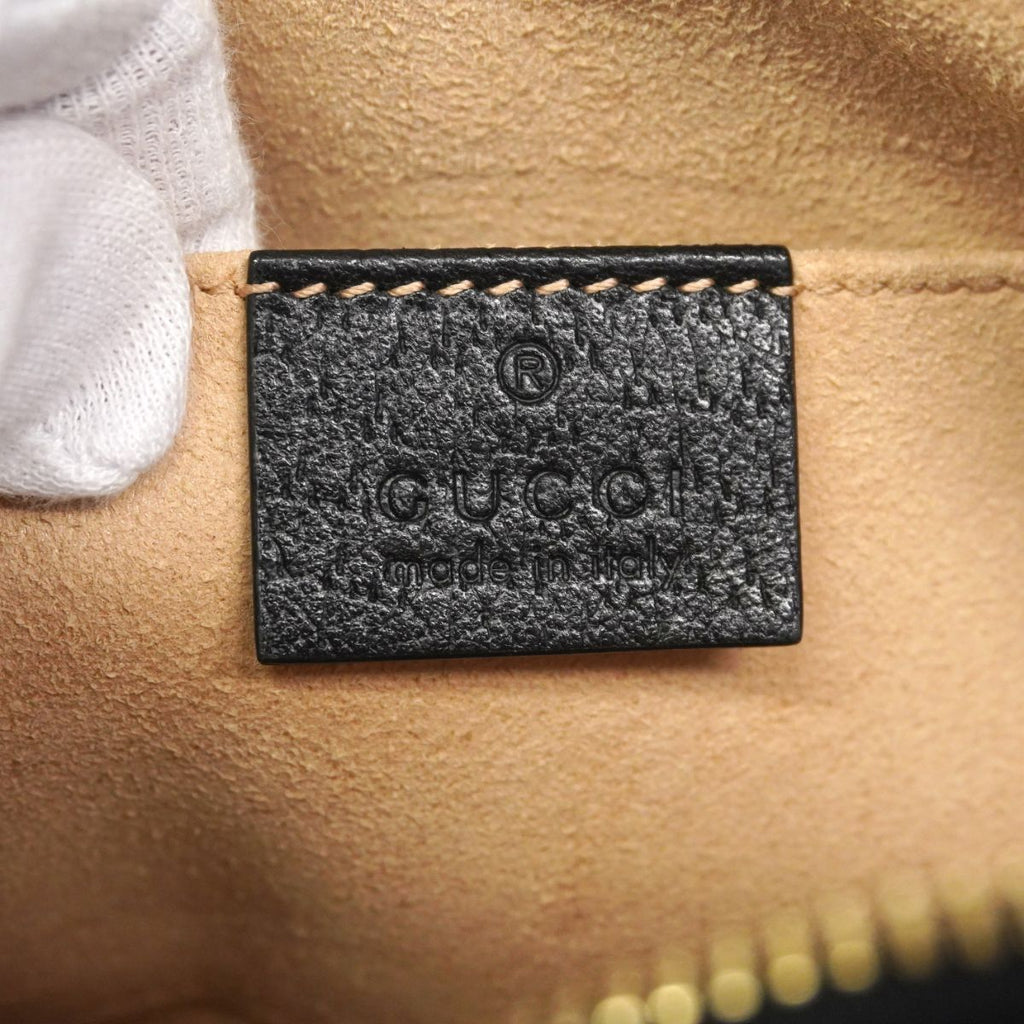 Gucci Shoulder Bag Sherry Line Leather Black Gold — view 5