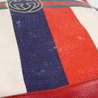 Gucci Tote Canvas Leather Red Navy Gold — view 7