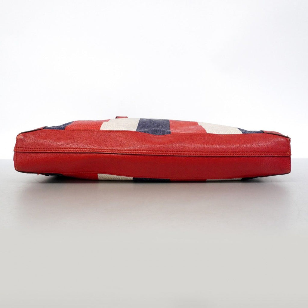 Gucci Tote Canvas Leather Red Navy Gold — view 3
