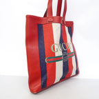 Gucci Tote Canvas Leather Red Navy Gold — view 2