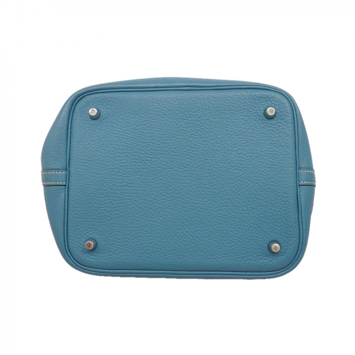Hermes Handbag Picotin Lock MM Taurillon Blue Jean Silver — view 3