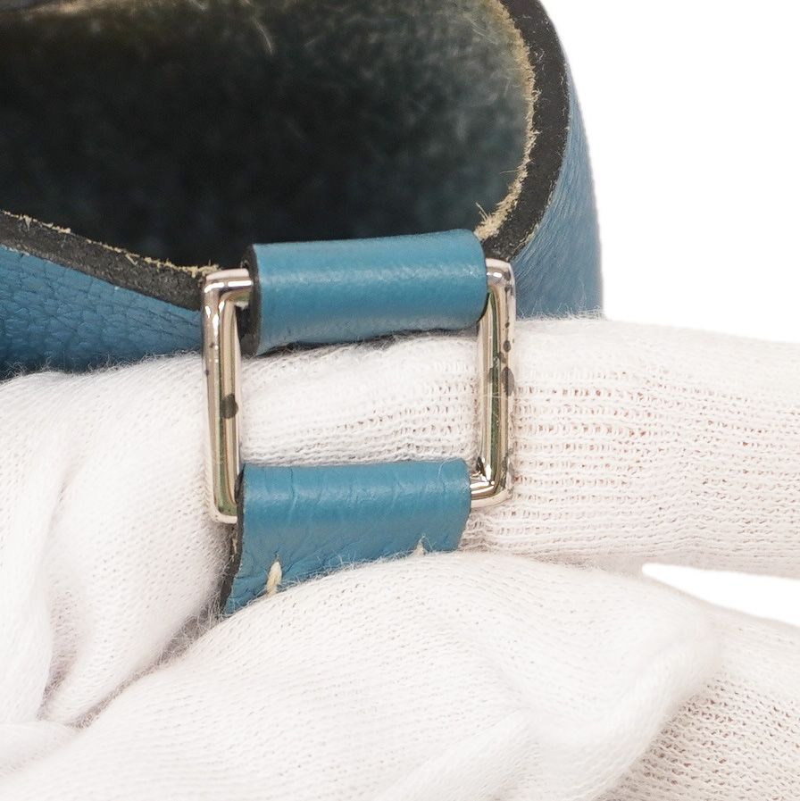 Hermes Handbag Picotin Lock MM Taurillon Blue Jean Silver — view 6