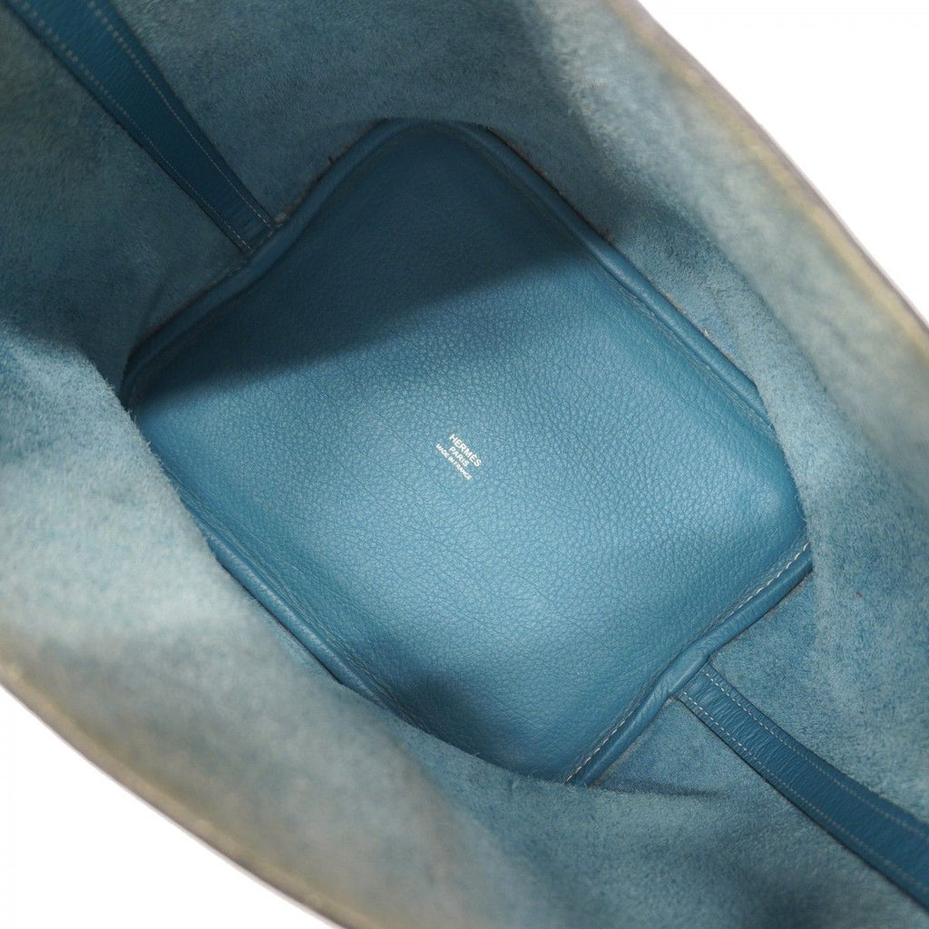 Hermes Handbag Picotin Lock MM Taurillon Blue Jean Silver — view 4