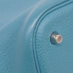 Hermes Handbag Picotin Lock MM Taurillon Blue Jean Silver — view 7