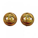 Chanel Earrings Vintage CC Logo Round