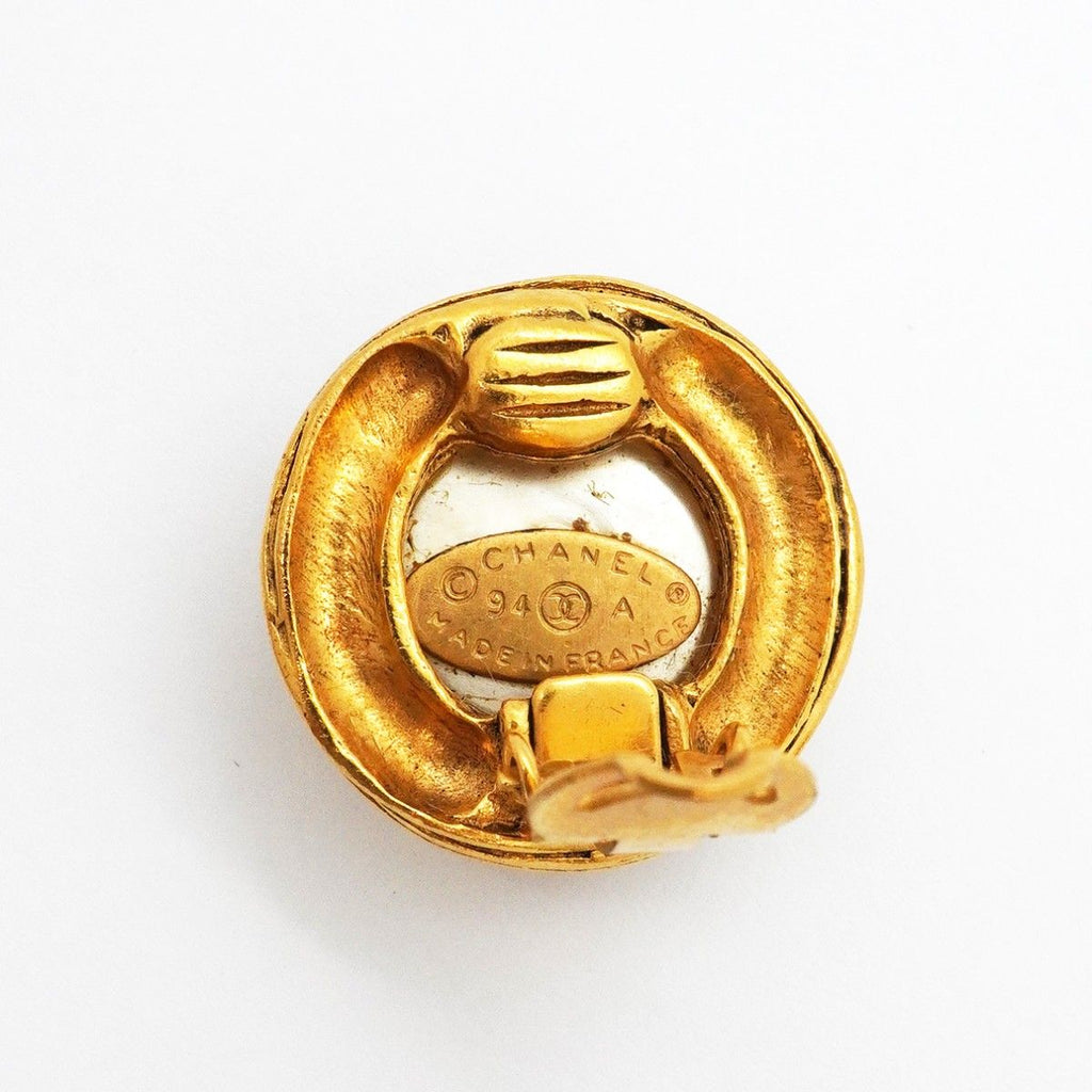 Chanel Earrings Vintage CC Logo Round — view 4