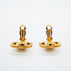 Chanel Earrings Vintage CC Logo Turnlock Gold Plated — view 7
