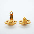 Chanel Earrings Vintage CC Logo Turnlock Gold Plated — view 3