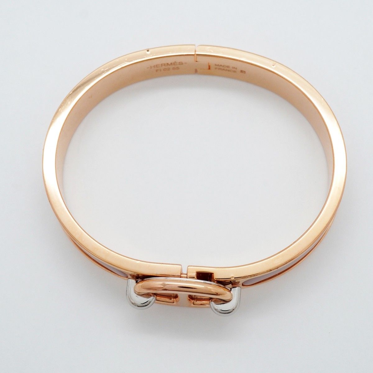 Hermes Bangle Chaine D'ancre Mini Click Gold Plated Pink Bracelet — view 3