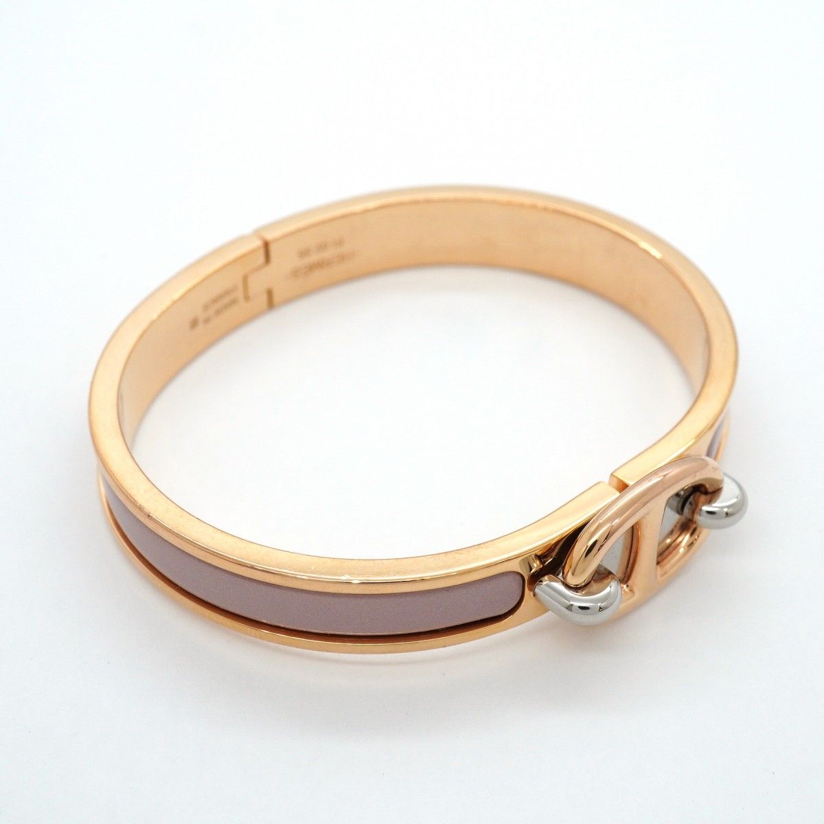 Hermes Bangle Chaine D'ancre Mini Click Gold Plated Pink Bracelet — view 2