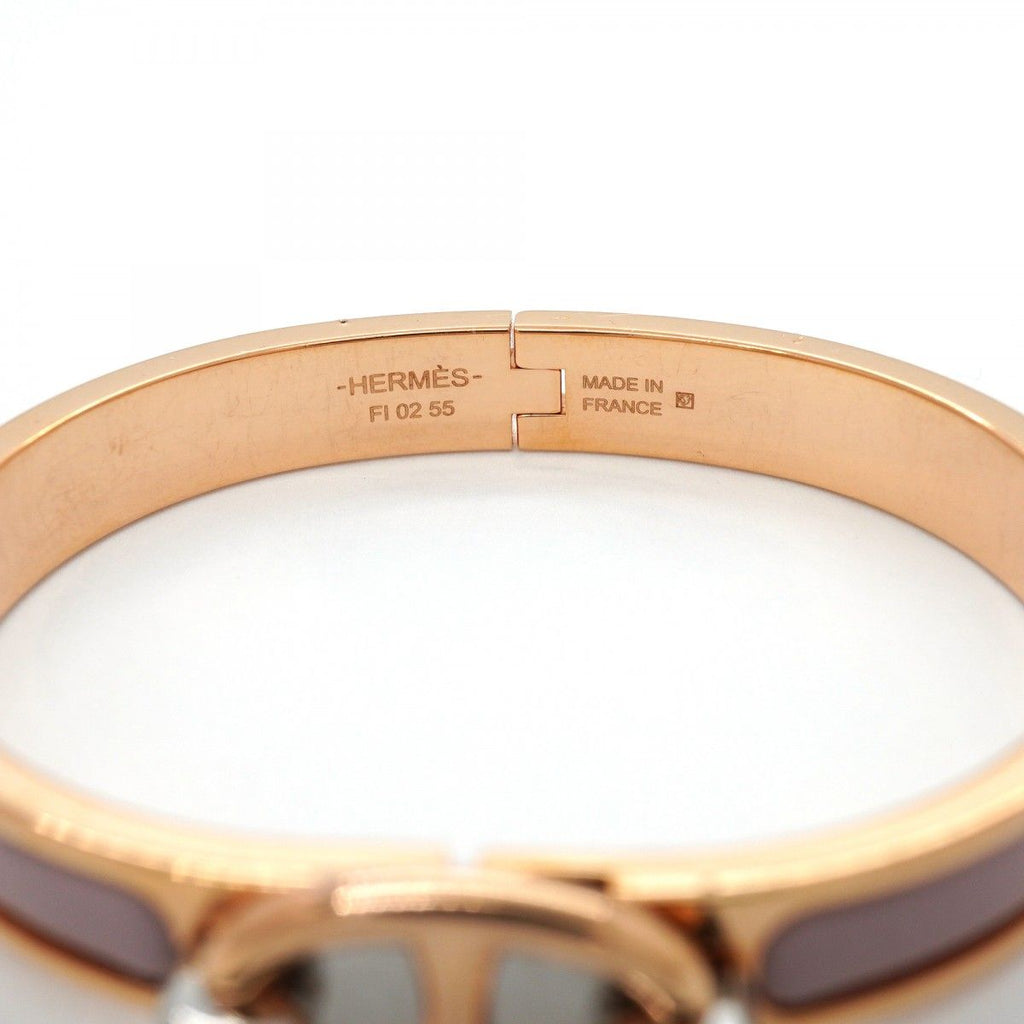 Hermes Bangle Chaine D'ancre Mini Click Gold Plated Pink Bracelet — view 5