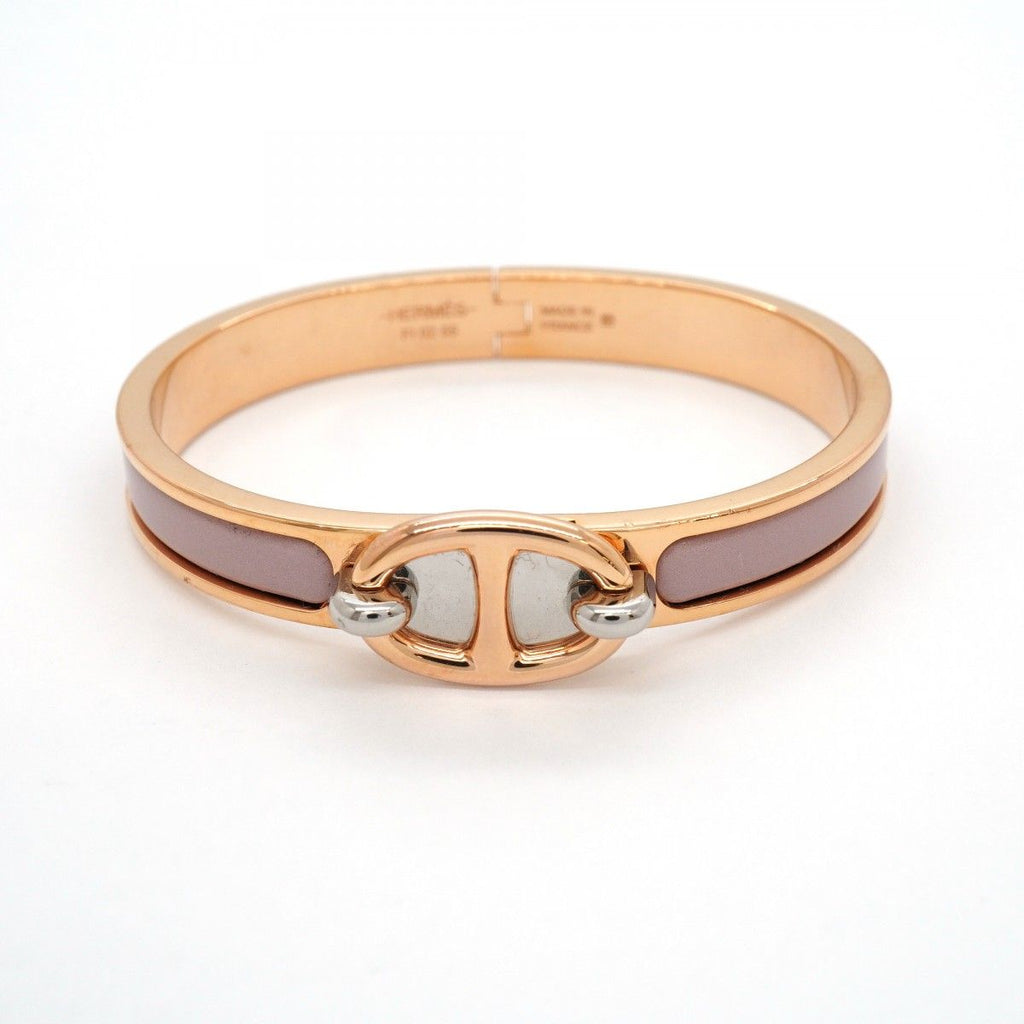 Hermes Bangle Chaine D'ancre Mini Click Gold Plated Pink Bracelet — view 4