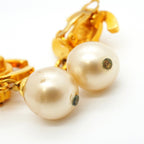 Chanel Earrings Vintage CC Logo Turnlock Gold Plated Faux Pearl — view 6